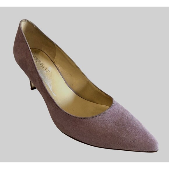 Nine West Womens Lilac Suede Size 6.5M Pointy Toe Pump Stilletto Heels - Picture 1 of 13